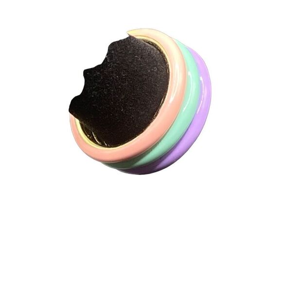 Sterling silver 925 stackable enamel rings peach lavender and green size 7.5 - Picture 3 of 8